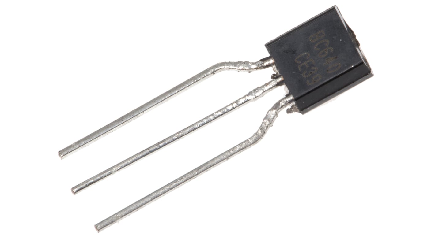 Transistor, BC640TA, PNP -1 A -100 V TO-92, 3 pines, 100 MHz, Simple