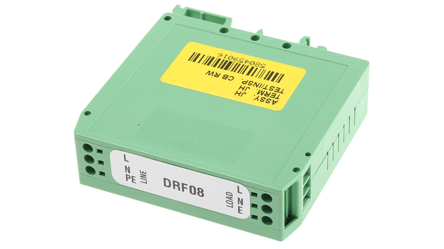 Deltron, DRF 8A 250 V ac 440Hz, DIN Rail EMI Filter, Screw, Single Phase