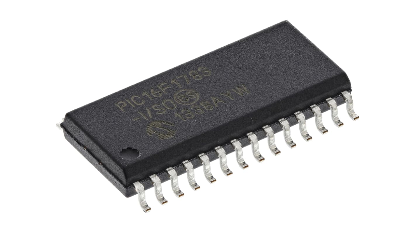 Microchip PIC16F单片机, PIC内核, 28针, SOIC, 最大32MHz, 256 B、4096 字 闪存, 512 B RAM
