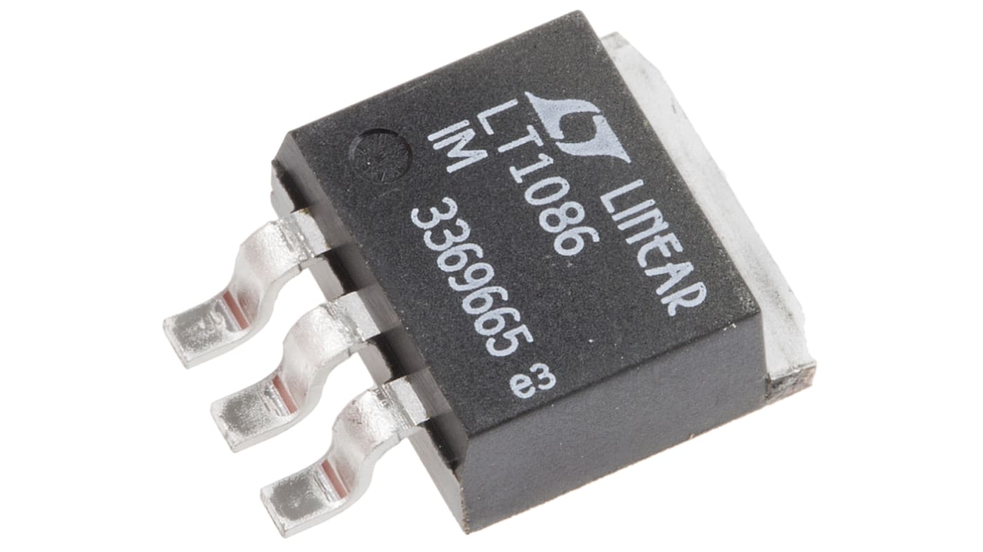 Analog Devices LT1086IM#PBF, 1 Low Dropout Voltage, Voltage Regulator 1.5A, 2.85 → 12 V 3-Pin, D2PAK