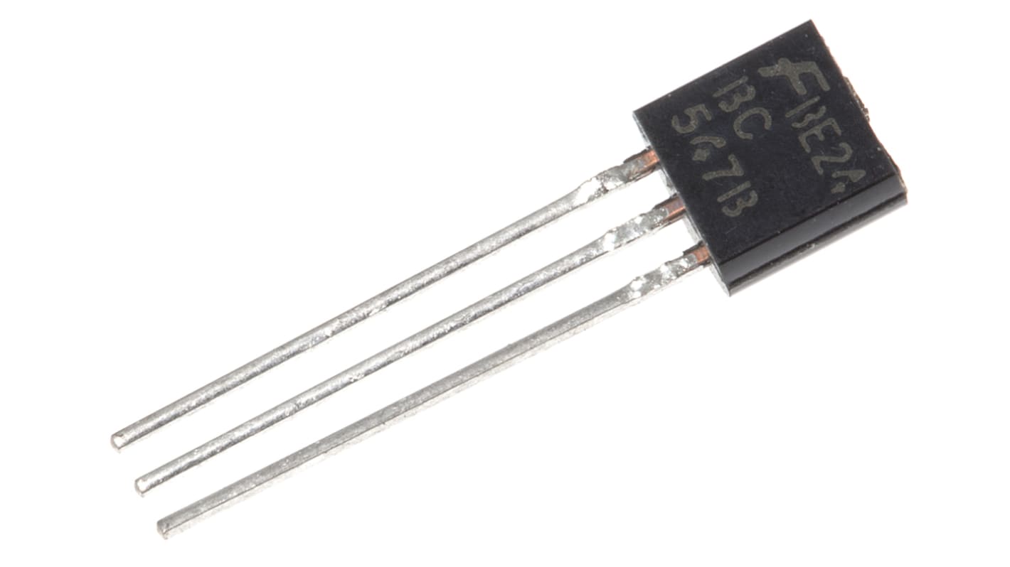 onsemi BC547B NPN Transistor, 100 mA, 45 V, 3-Pin TO-92