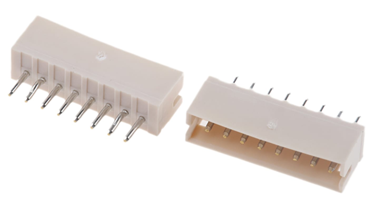 JST ZH Series Top Entry Through Hole PCB Header, 8 Contact(s), 1.5mm Pitch, 1 Row(s), Shrouded