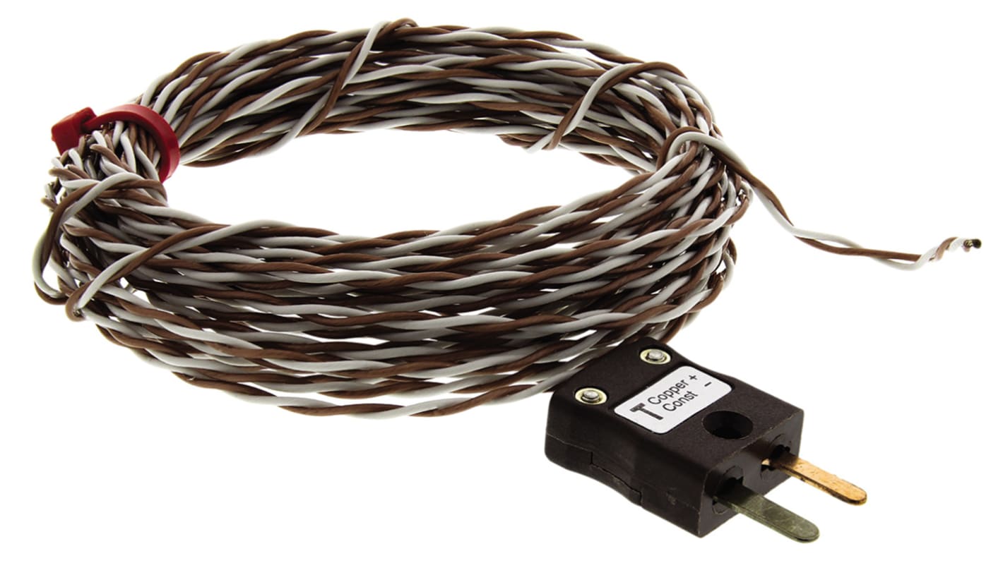 RS PRO Type T Exposed Junction Thermocouple 5m Length, 7/0.2mm Diameter → +250°C