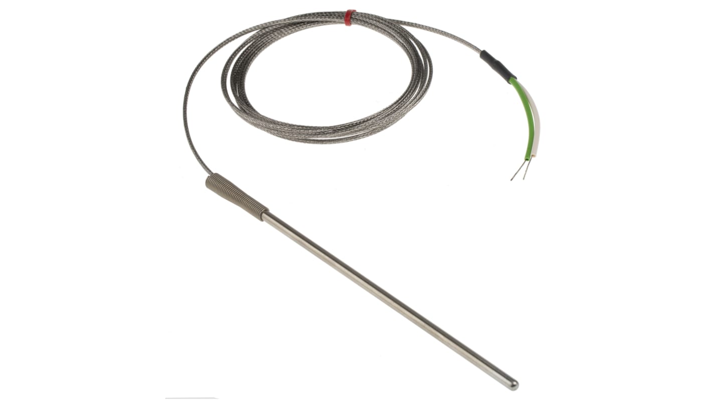 RS PRO K型重型热电偶, 探头Φ4.5mm x 150mm, 可测+350°C, 线长2m, 裸线尾线接端, 不锈钢探头
