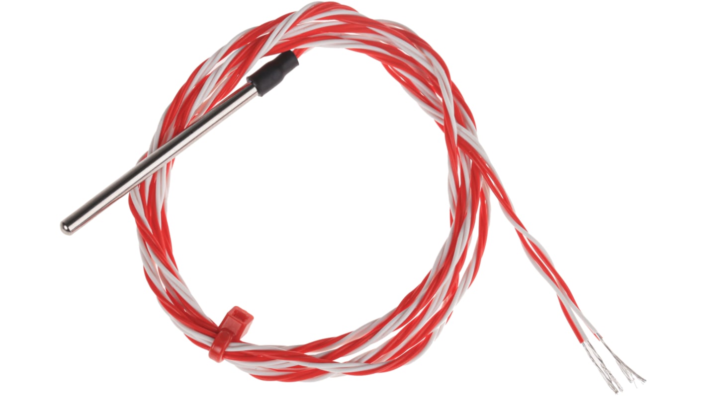 RS PRO PT100温度传感器 RTD温度传感器, 探头Φ3mmx50mm, -50°C∼+200°C