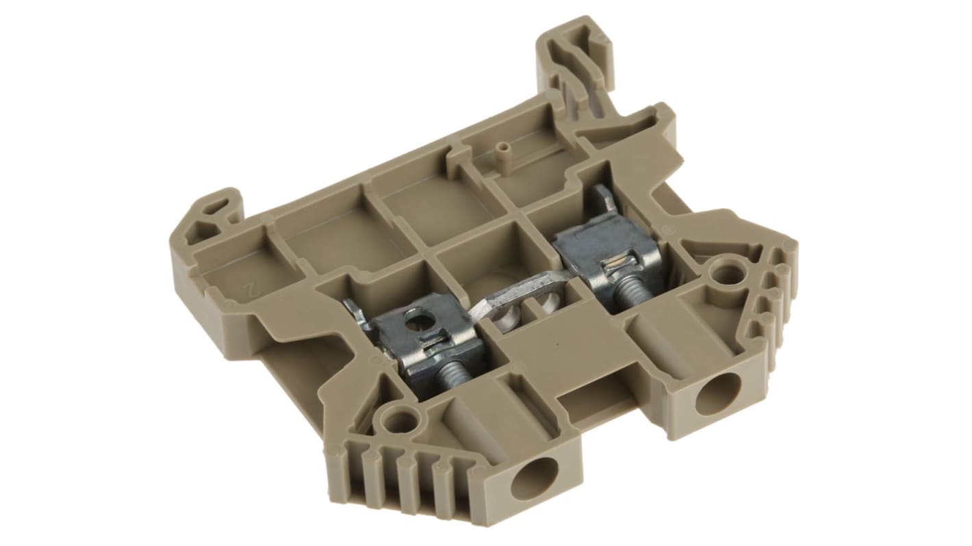 RS PRO Beige, 4mm², Single-Level, Screw Termination