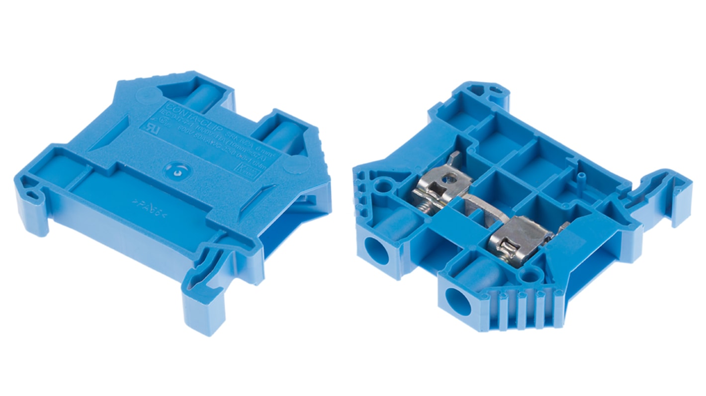 RS PRO Blue, 6mm², Double-Level, Screw Termination