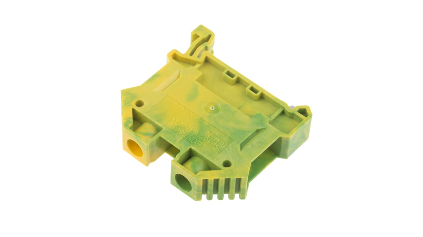 RS PRO Green/Yellow, 10mm², Single-Level, Screw Termination