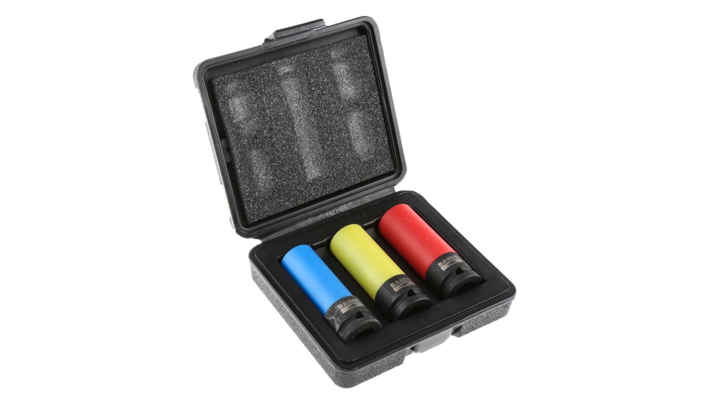 Bahco 3-Piece Metric 1/2 in Wheel Nut Socket Set , 6 point