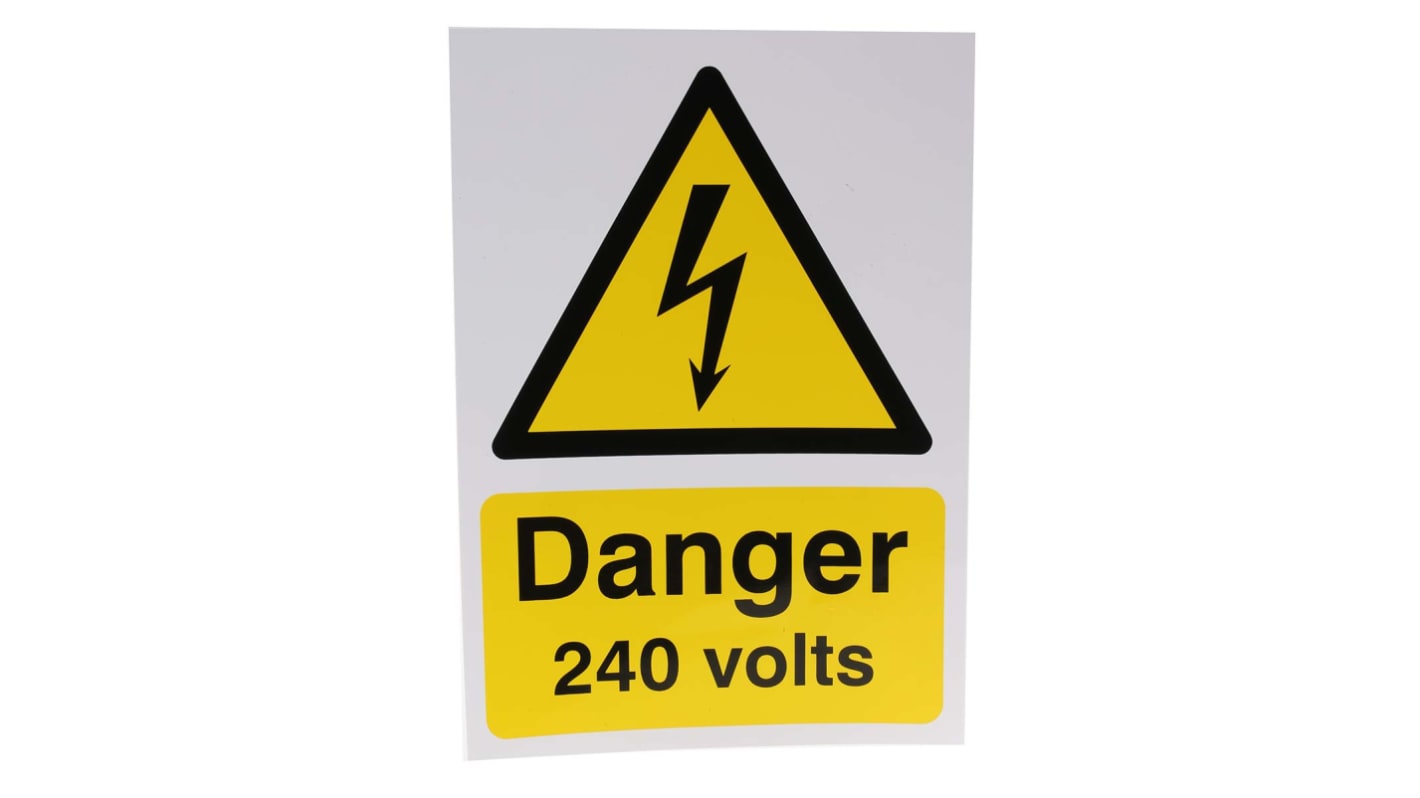 RS PRO Electrical Hazard Warning Sign (English)