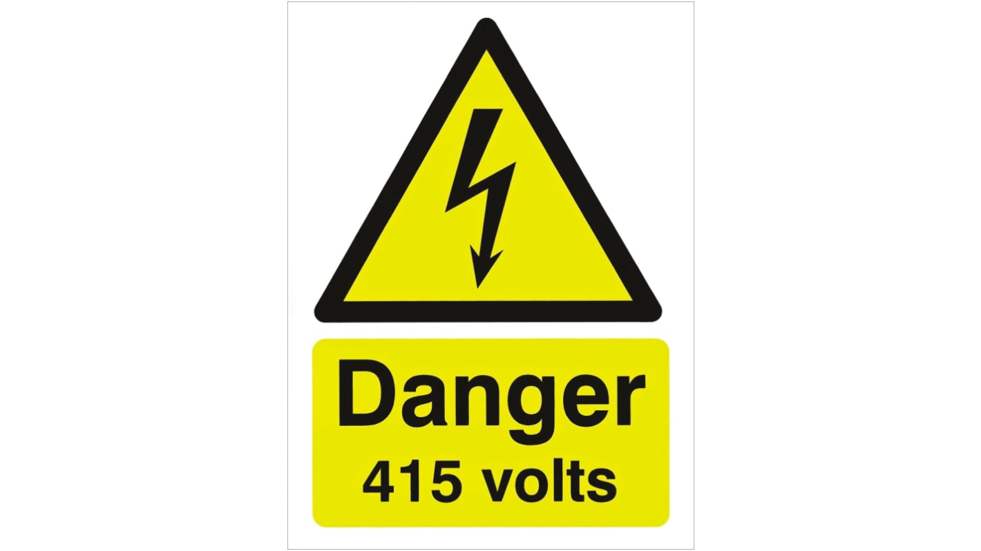 RS PRO Electrical Hazard Warning Sign (English)