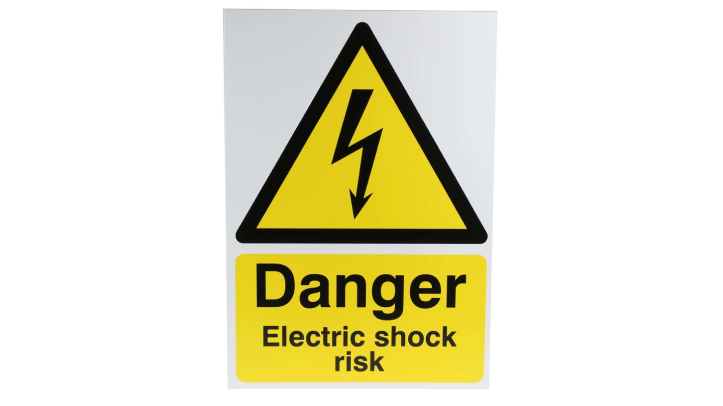 RS PRO Electrical Hazard Warning Sign (English)