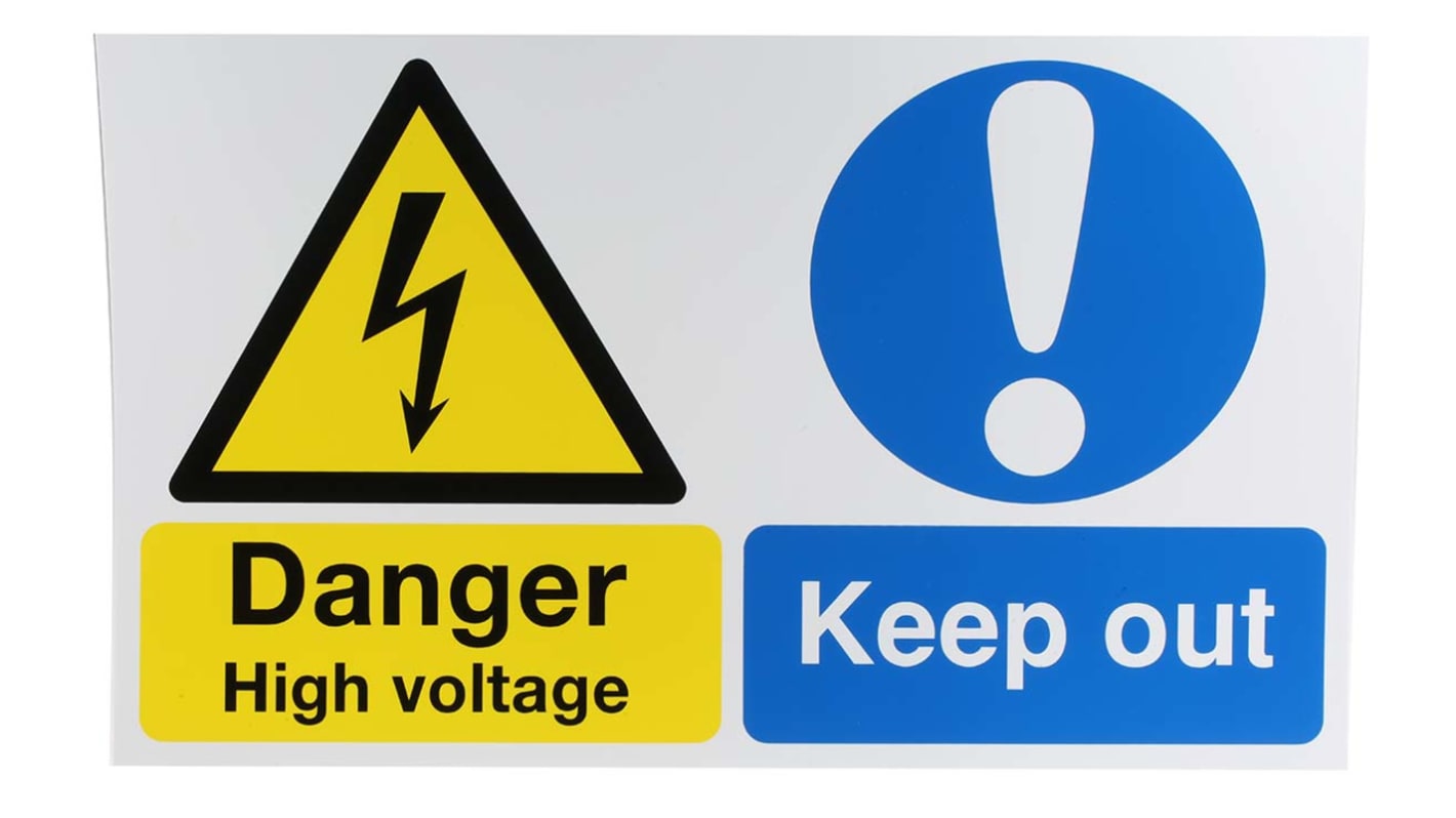 RS PRO Gefahren-Warnschild, PP 'Gefahr durch Elektrizität', 300 mm x 500mm