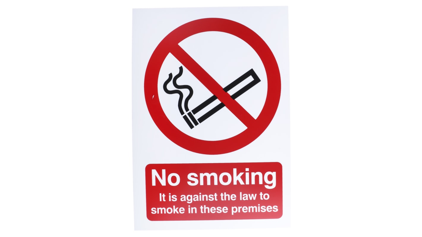 PP Rigid Plastic No Smoking Prohibition Sign, No Smoking Aganist Law-Sign, English