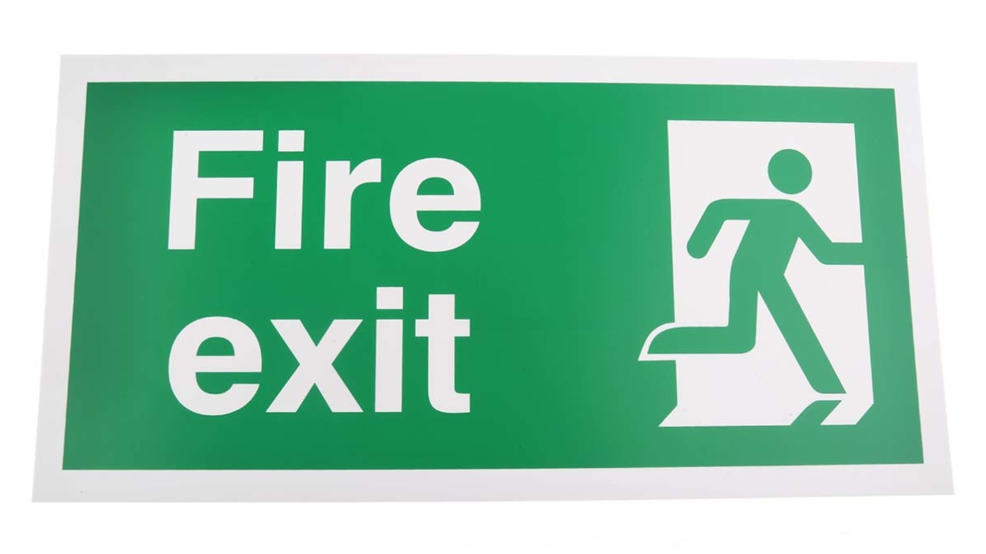 Plastic FIRE EXIT, Fire Exit, English, Exit Sign