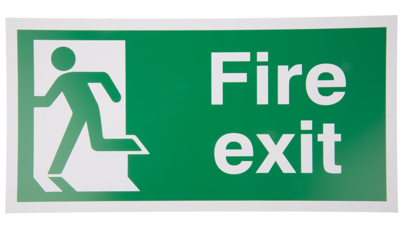 PVC FIRE EXIT, Fire Exit, English, Exit Sign