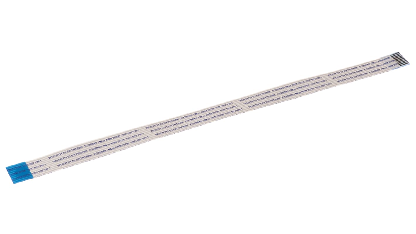 Wurth Elektronik WR-FFC Series FFC Ribbon Cable, 10-Way, 1mm Pitch, 200mm Length