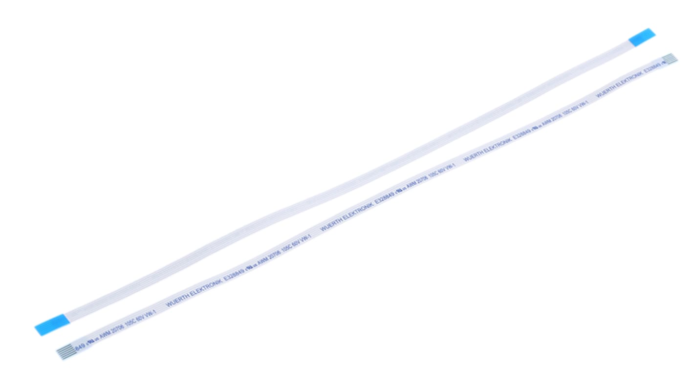 Wurth Elektronik 6876 Series FFC Ribbon Cable, 6-Way, 0.5mm Pitch, 200mm Length