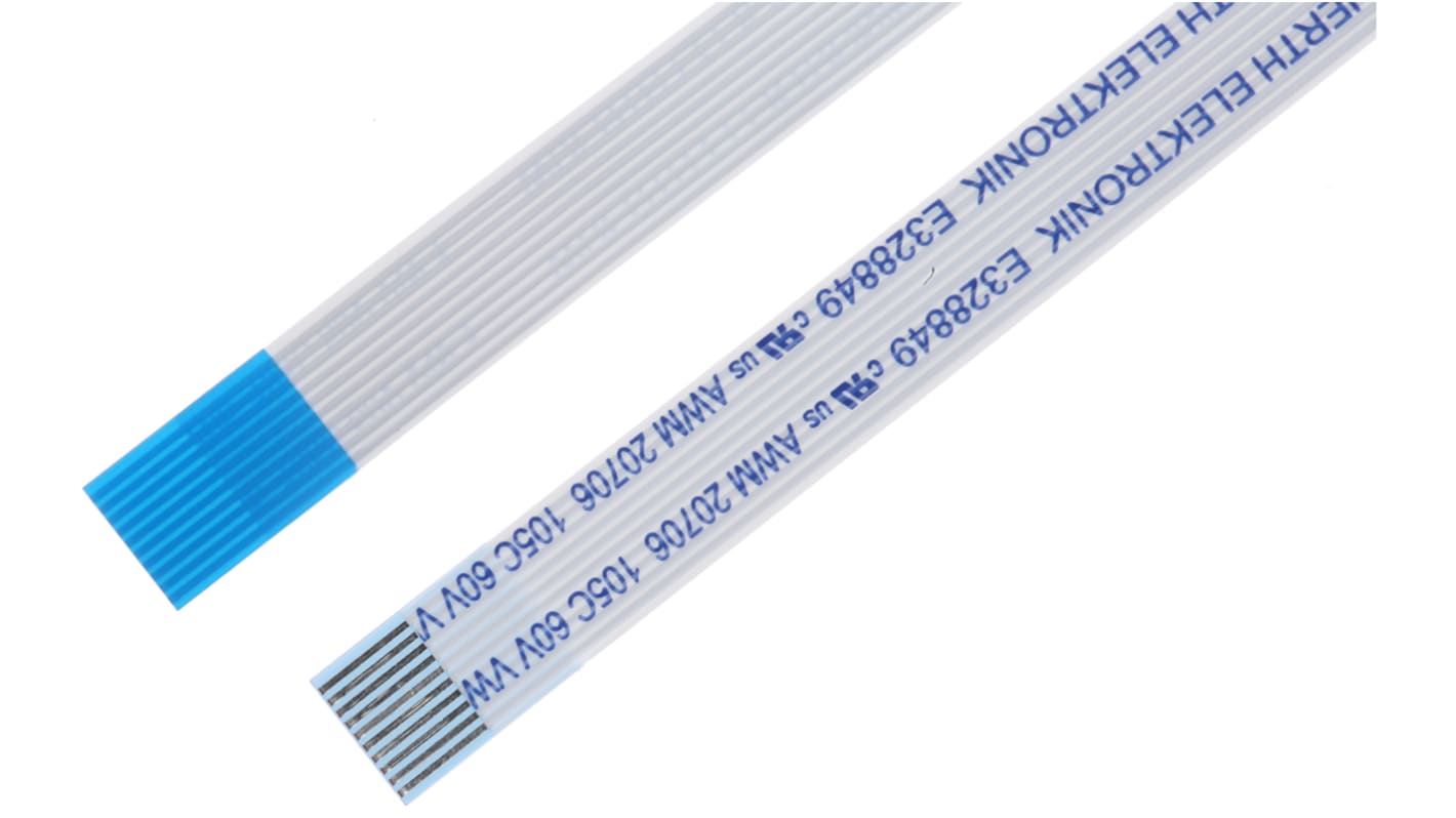 Wurth Elektronik 6876 Series FFC Ribbon Cable, 10-Way, 0.5mm Pitch, 200mm Length