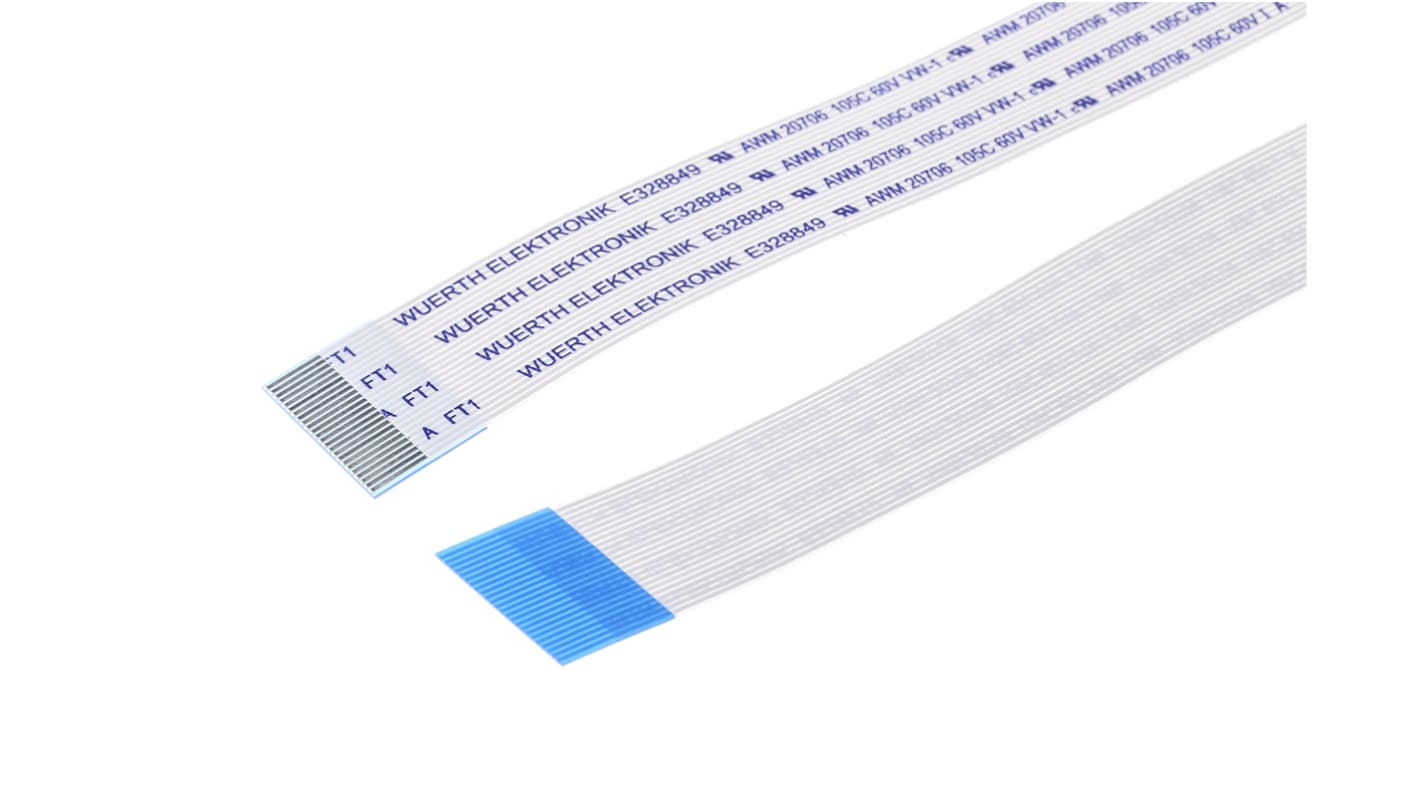 Wurth Elektronik 6876 Series FFC Ribbon Cable, 24-Way, 0.5mm Pitch, 200mm Length