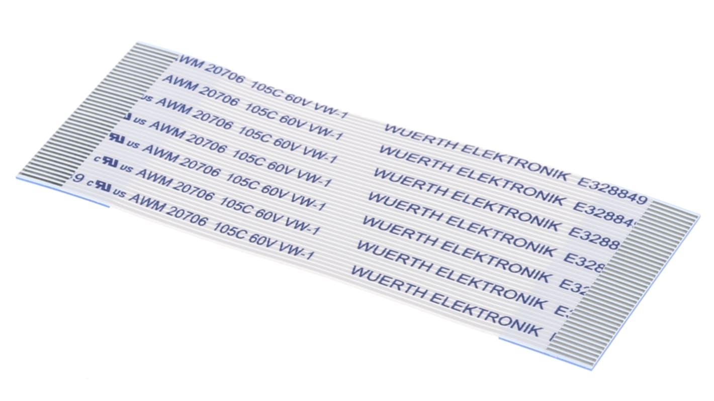 Wurth Elektronik 6876 Series FFC Ribbon Cable, 40-Way, 0.5mm Pitch, 50mm Length