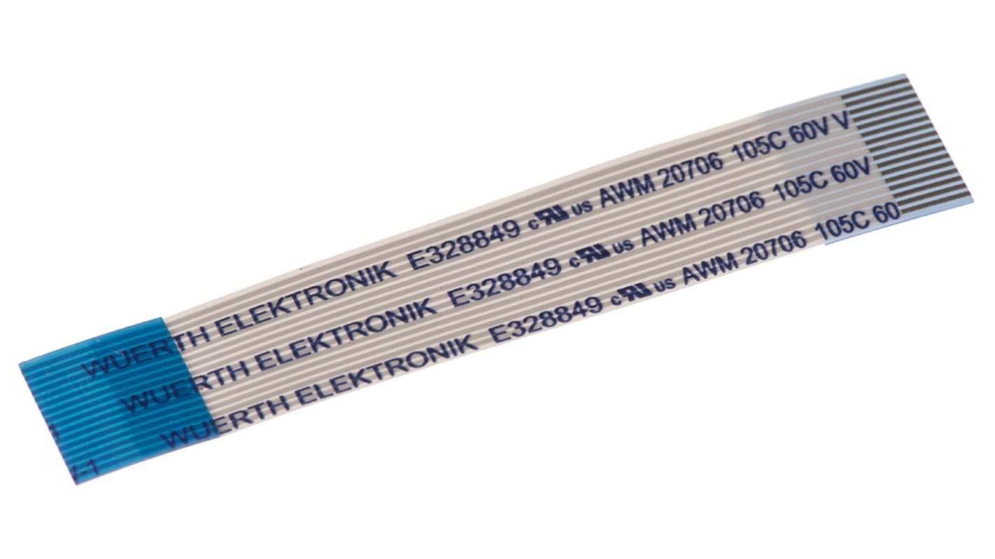 Kabel taśmowy 8-żyłowy raster 0.5mm FFC Wurth Elektronik 4,5 mm -30 → +105 °C