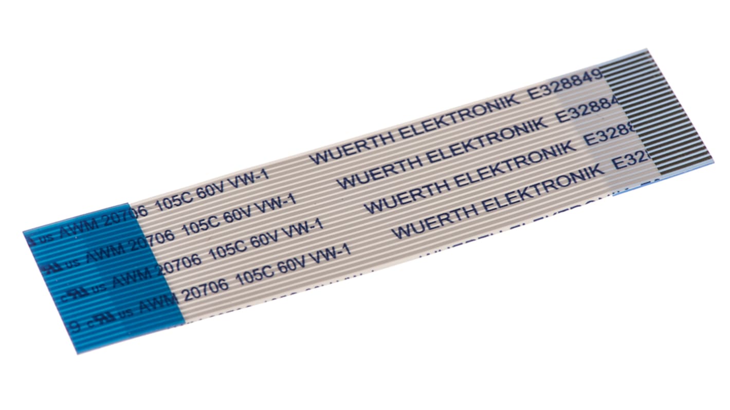 Wurth Elektronik 6877 Flachbandkabel FFC, 24-adrig, Raster 0.5mm Nicht abgeschlossen 12,5 mm