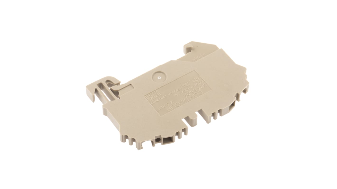 RS PRO Grey DIN Rail Terminal Block, 2.5mm², Single-Level, Spring Clamp Termination