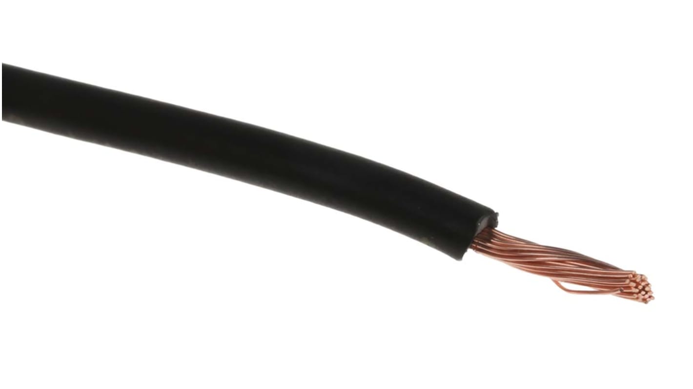 RS PRO Black 1mm² Hook Up Wire, 17 AWG, 32/0.2 mm, 100m, Zero Halogen Insulation