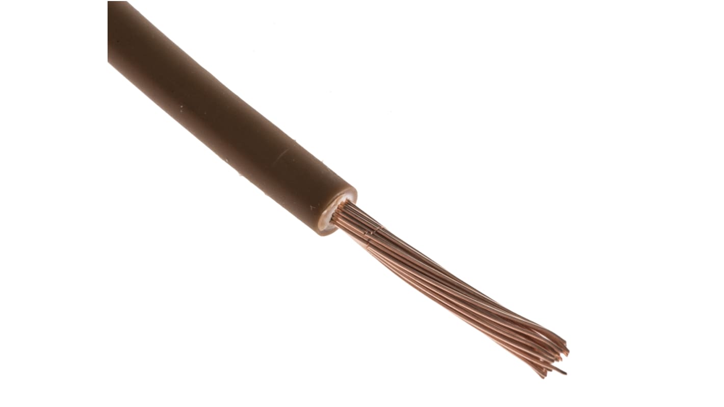 RS PRO Brown 1mm² Hook Up Wire, 17 AWG, 32/0.2 mm, 100m, Zero Halogen Insulation