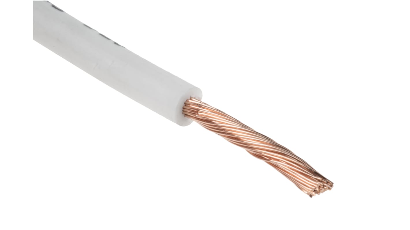 RS PRO White 2.5mm² Hook Up Wire, 13 AWG, 50/0.25 mm, 100m, Zero Halogen Insulation