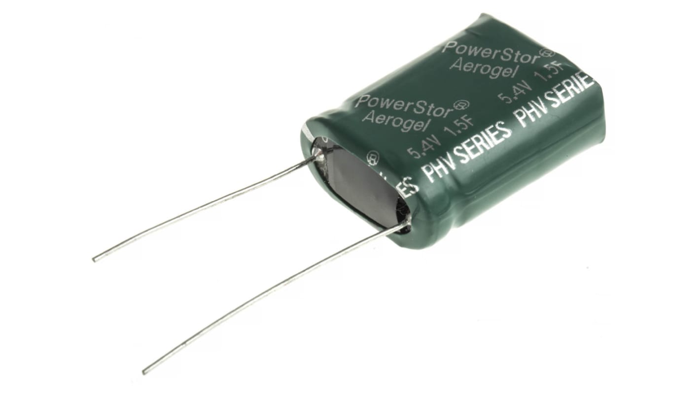 Eaton 1.5F Supercapacitor -10 → +30% Tolerance 5.4V dc, Through Hole