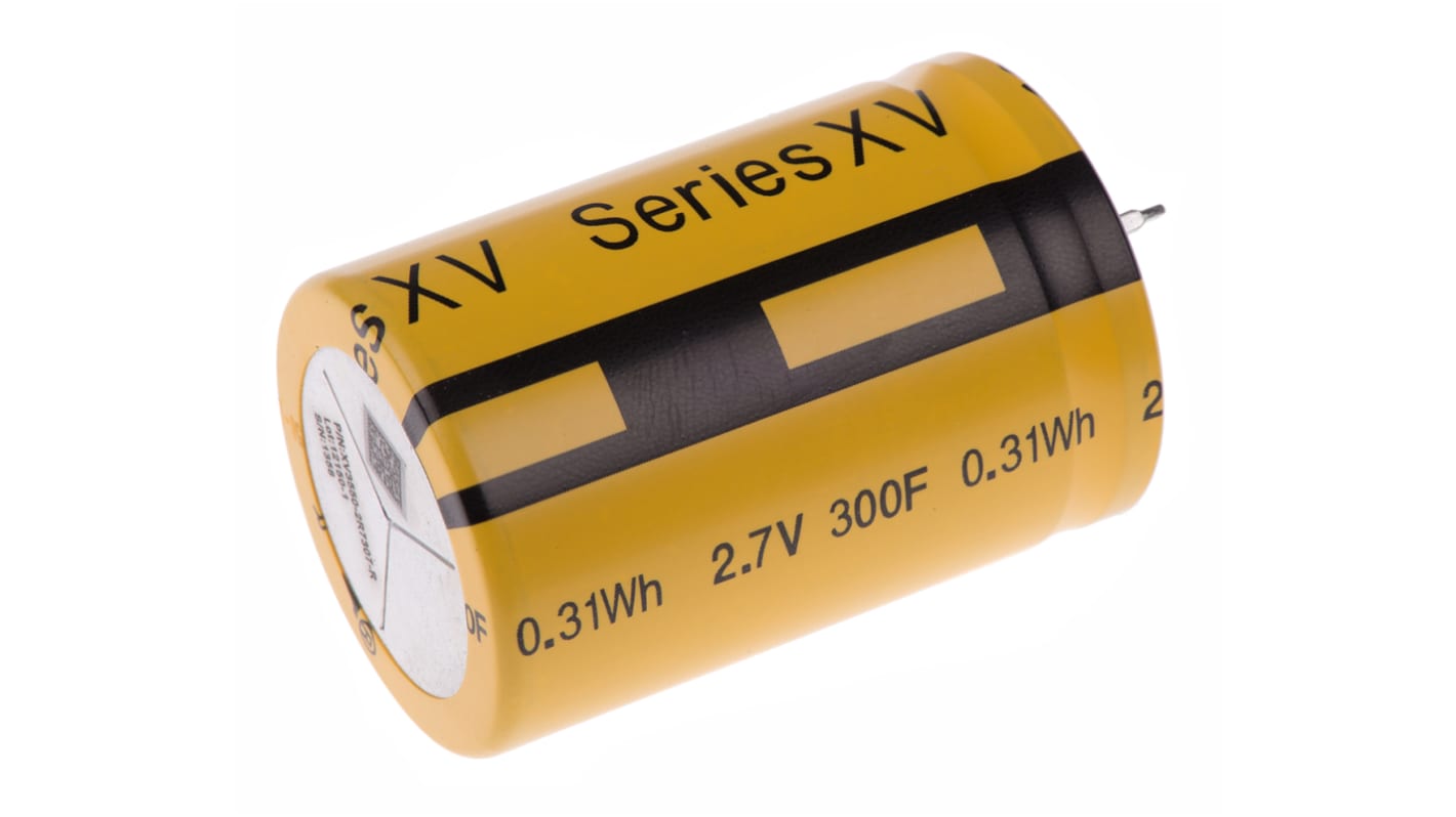 Eaton 300F Supercapacitor -5 → +10% Tolerance, 2.7V dc, Through Hole