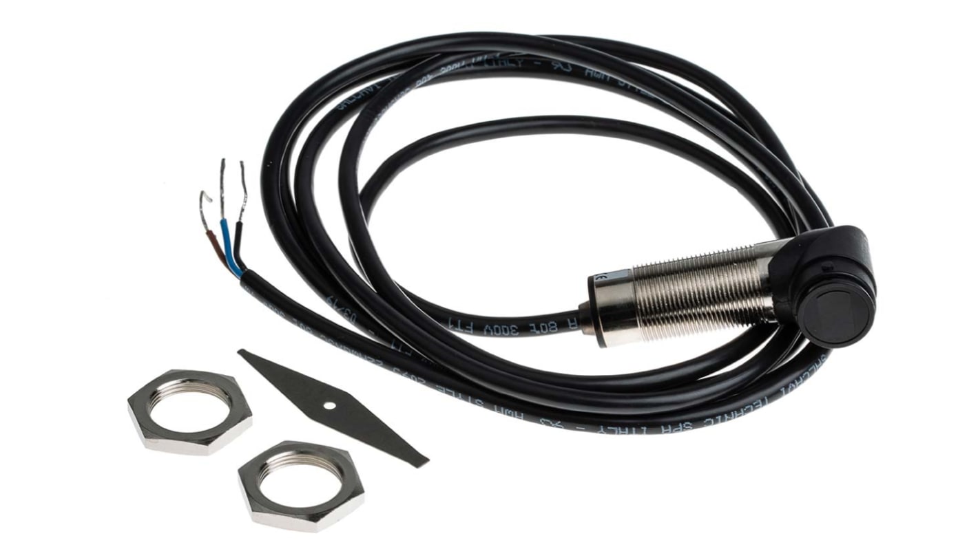 Rs-Online Sensore fotoelettrico Cilindrico SICK a soppressione di sfondo rilevamento 3 mm → 100 mm uscita PNP