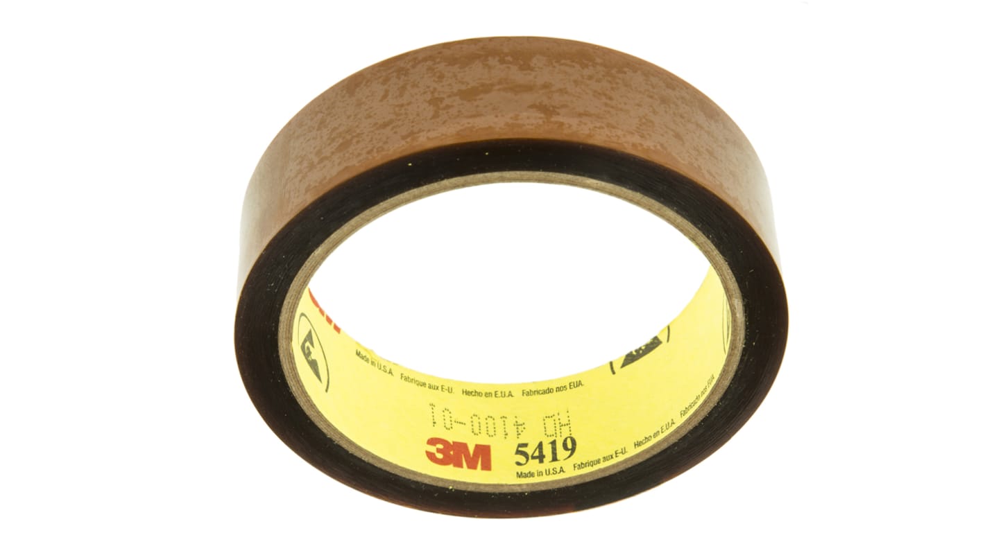 3M 絶縁テープ 黄,最大動作温度：+260°C,幅：25mm,：5419 25mm x 33m | RS
