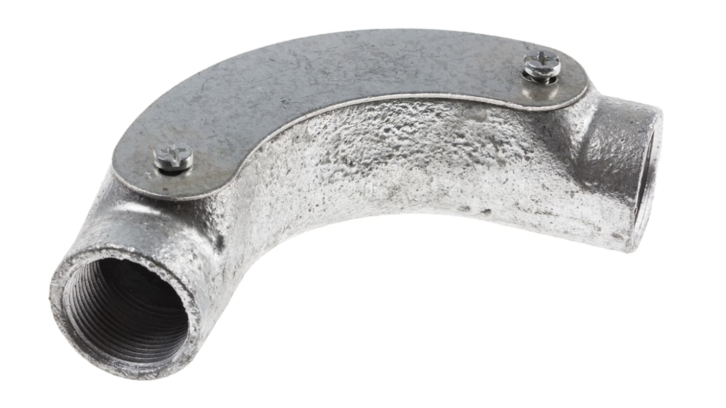 RS Pro Inspection Bend Cable Conduit Fitting, Steel Galvanised 25mm nominal size