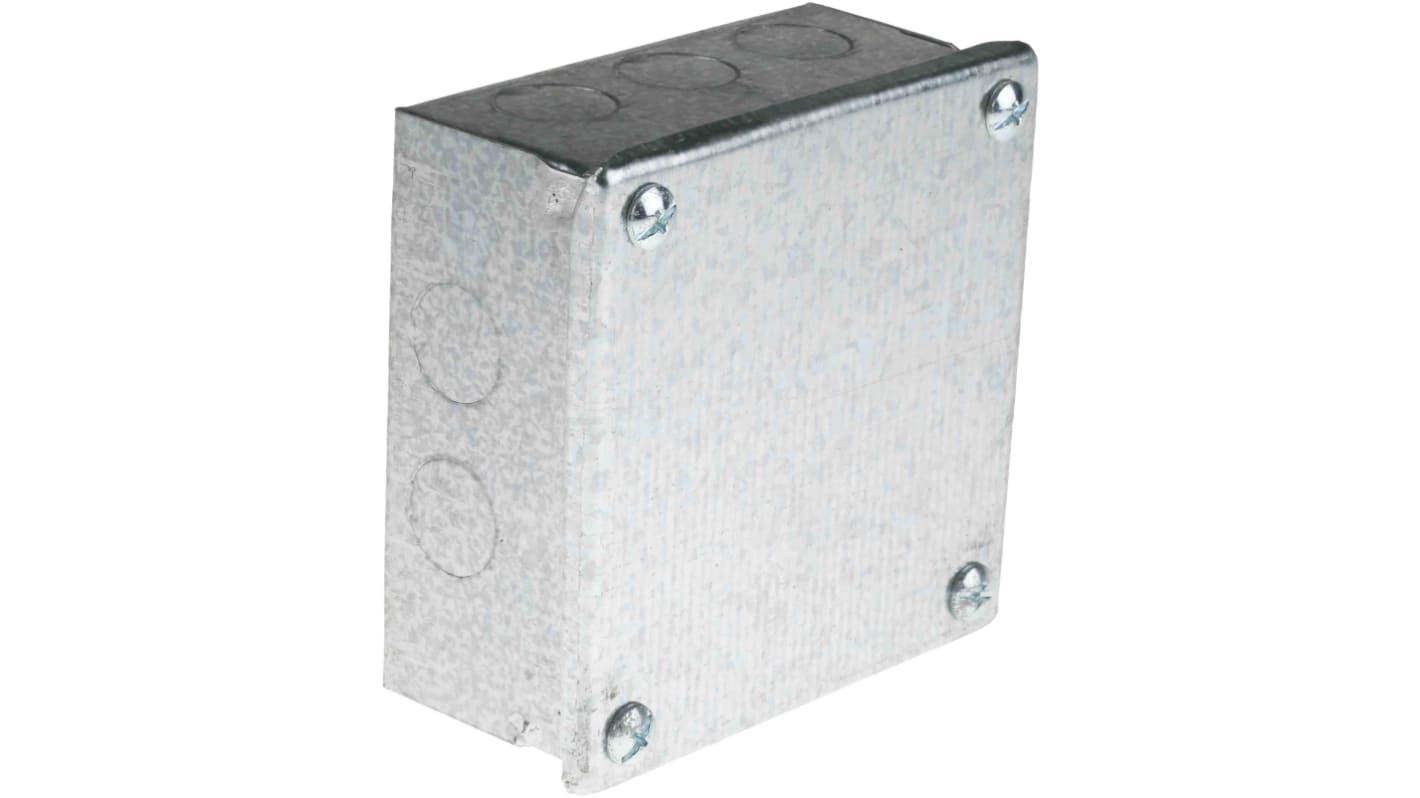 RS PRO Steel Galvanised Square Adaptable Box, 100mm x 100mm x 50mm