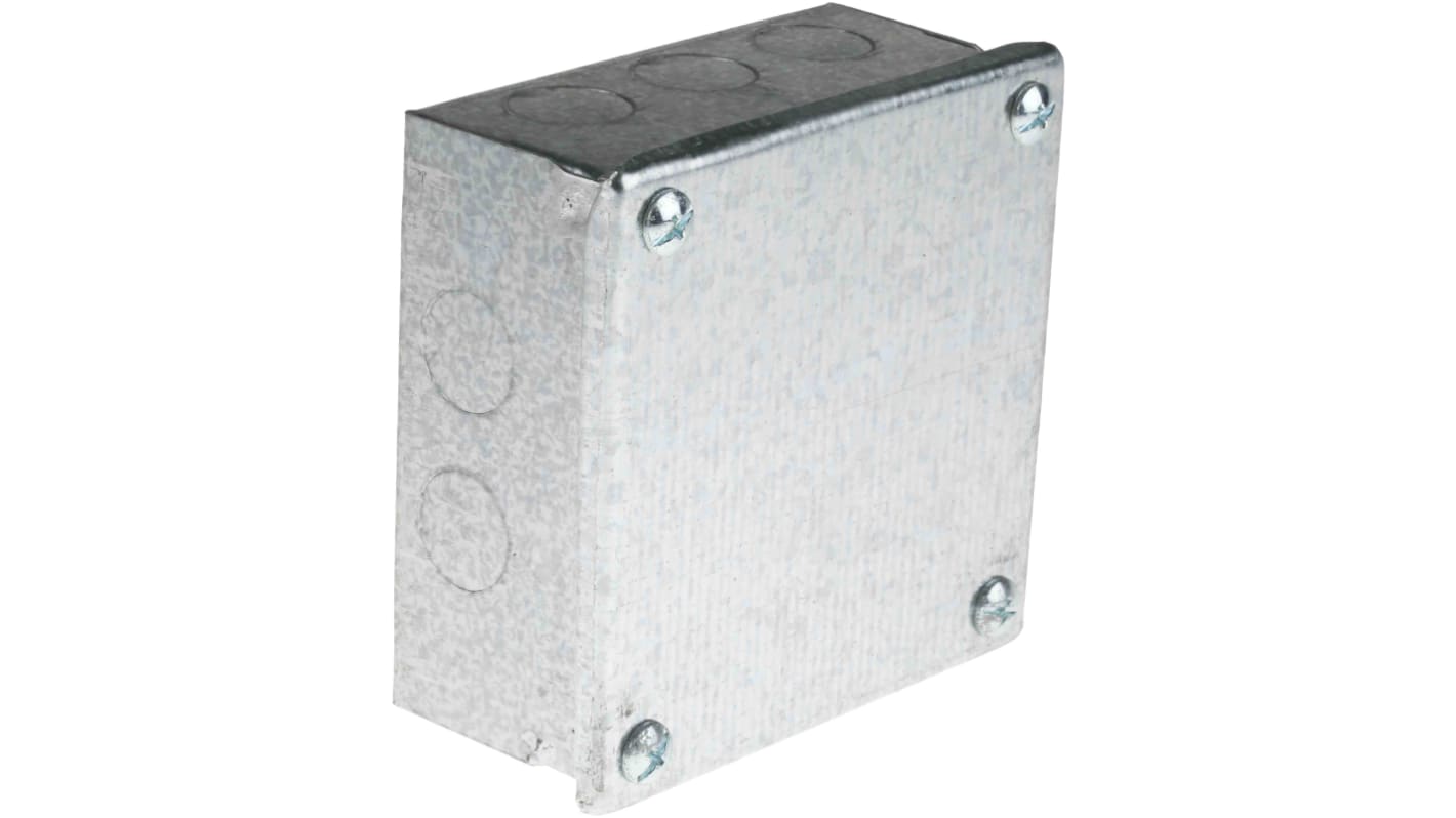 Caja Adaptable RS PRO, Acero, Acabado Galvanizado, long. 100mm, anch. 100mm, prof. 50mm