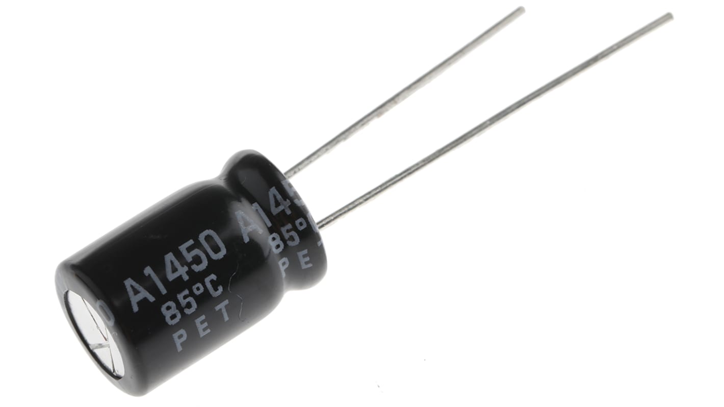 Rubycon 100μF Aluminium Electrolytic Capacitor 50V dc, Radial, Through Hole - 50PK100MEFC8X11.5