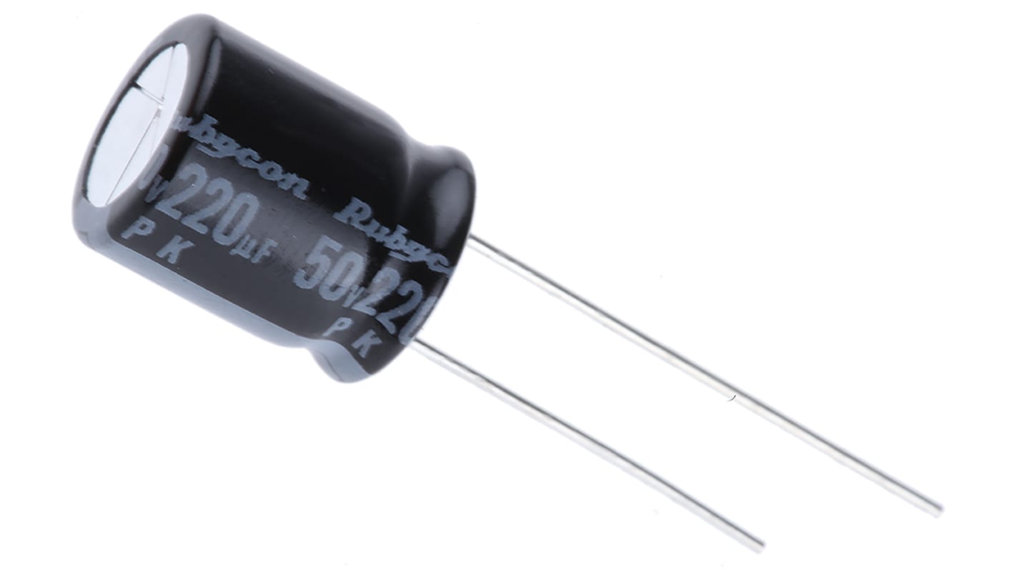 Rubycon 220μF Aluminium Electrolytic Capacitor 50V dc, Radial, Through Hole - 50PK220MEFC10X12.5