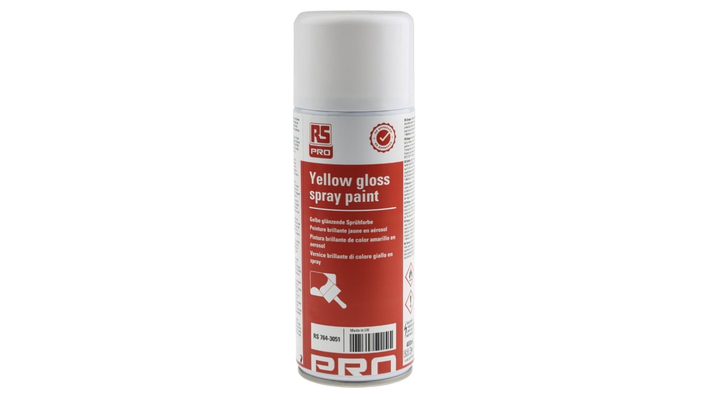 RS PRO 400ml Yellow Gloss Spray Paint