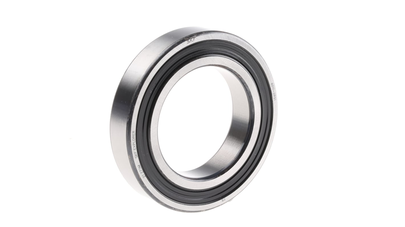 SKF 6011-2RS1 Single Row Deep Groove Ball Bearing- Both Sides Sealed 55mm I.D, 90mm O.D