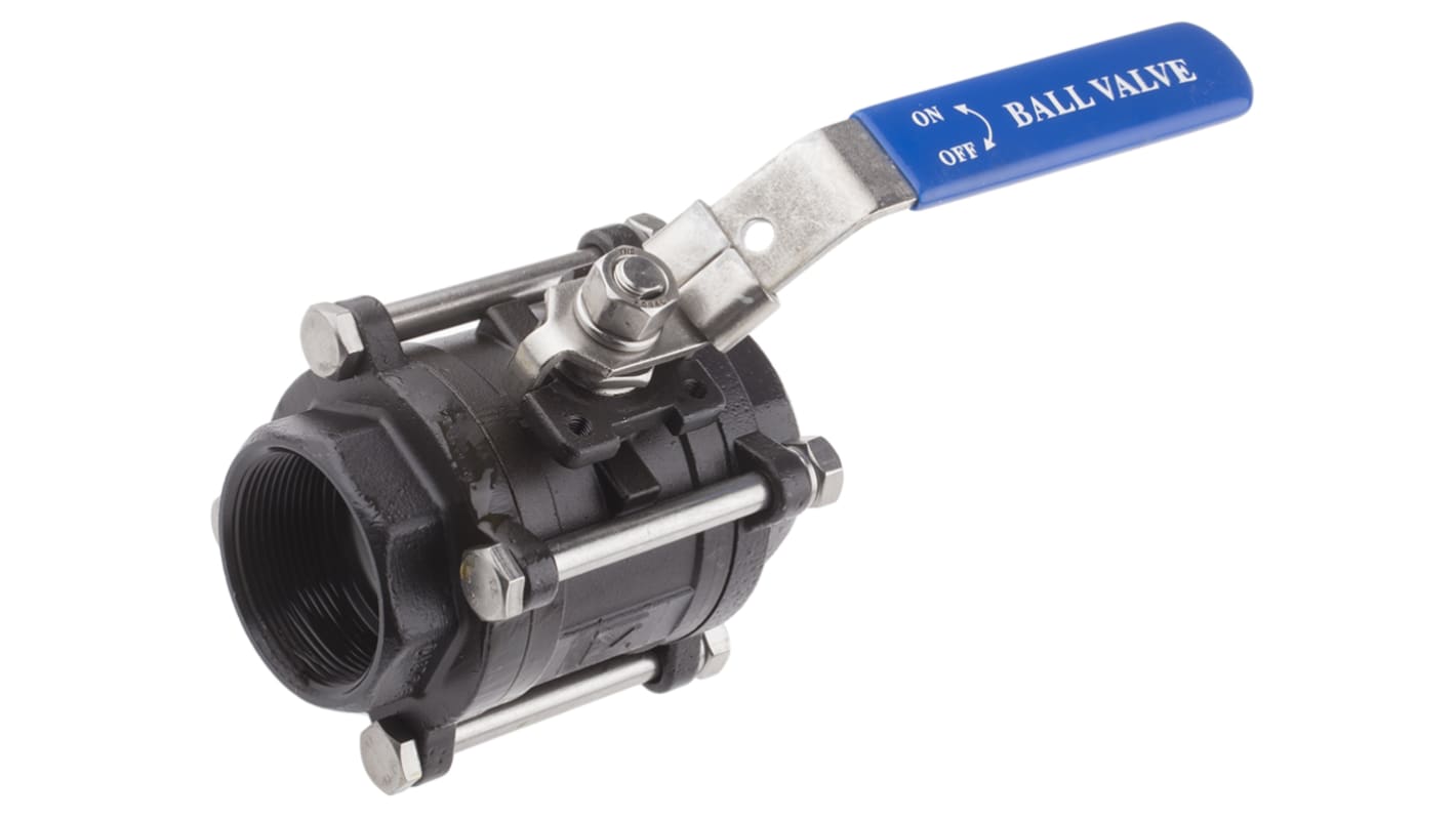 RS PRO Carbon Steel Full Bore, 2 Way, Ball Valve, BSPP 2in