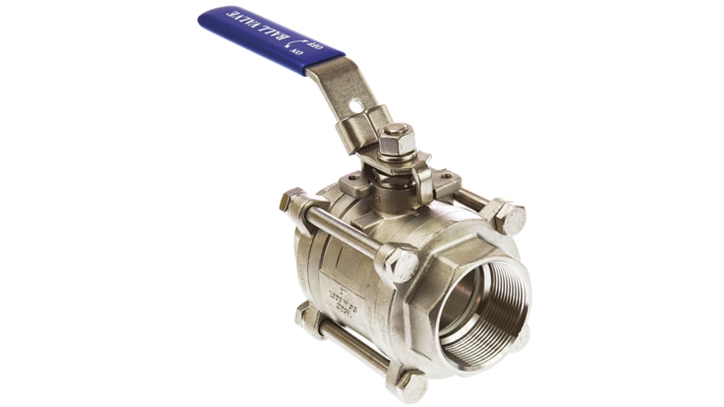 RS PRO Stainless Steel Full Bore, 2 Way, Ball Valve, BSPP 2in