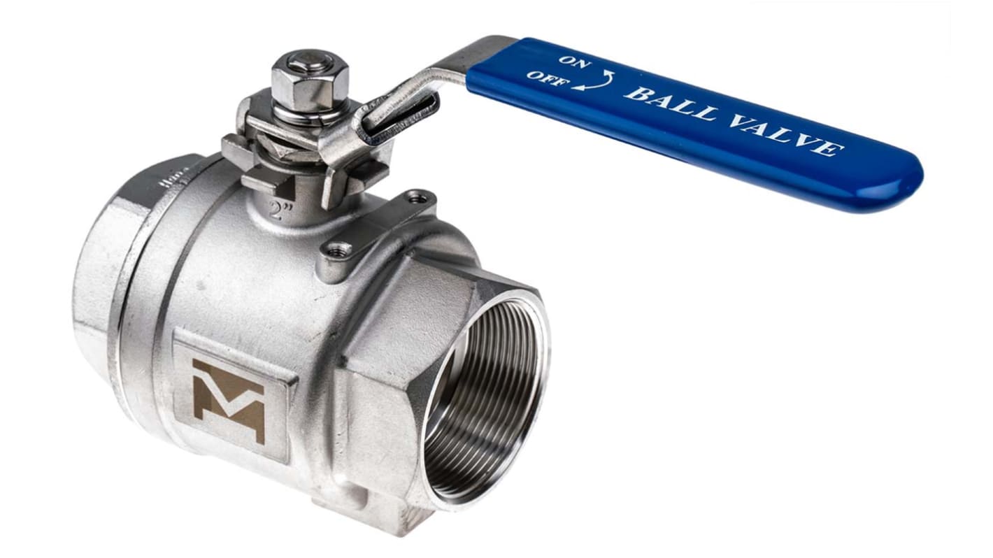 RS PRO Stainless Steel Full Bore, 2 Way, Ball Valve, BSPP 2in