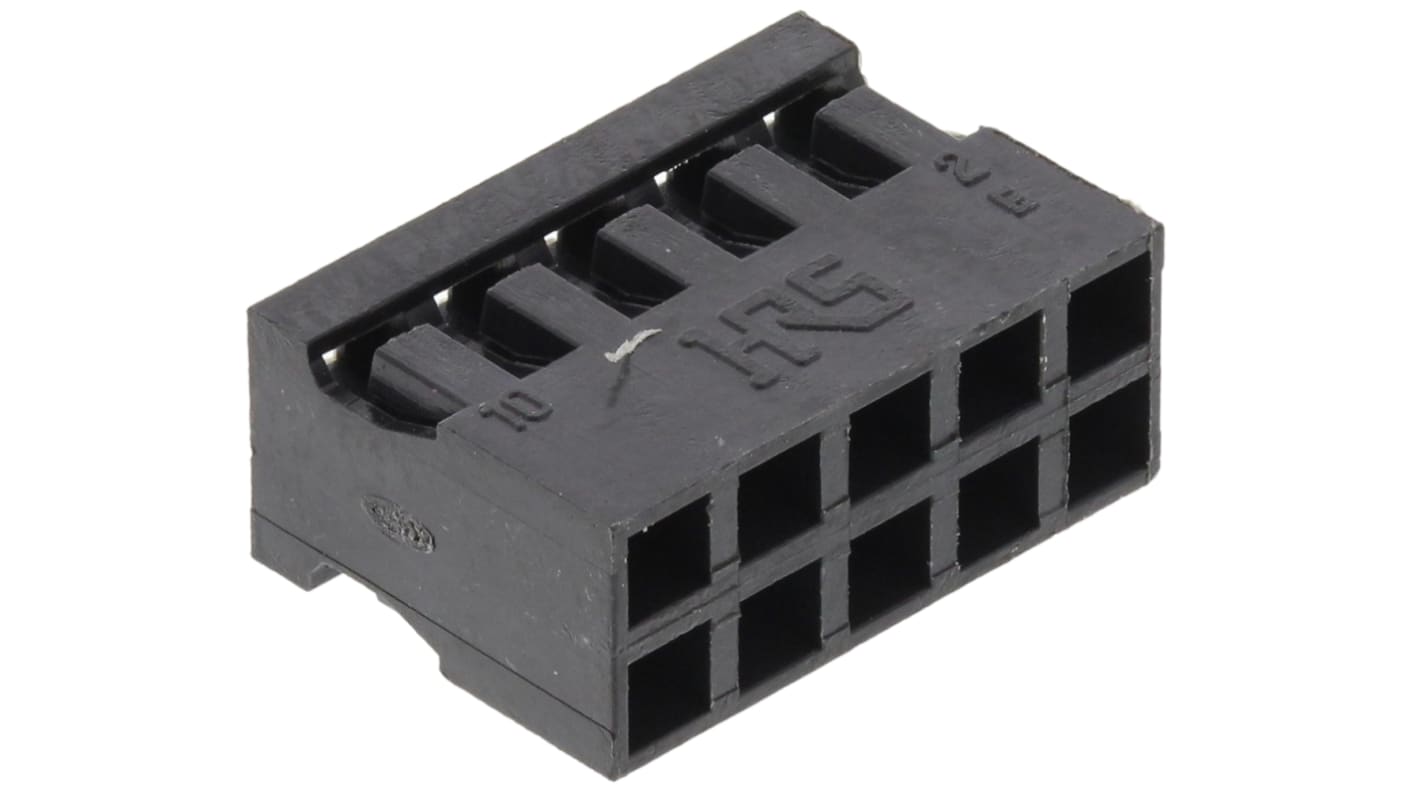 Carcasa de conector Hirose A3B-10D-2C, Serie A3B, paso: 2mm, 10 contactos, 2 filas, Recto, Hembra, Montaje de Cable