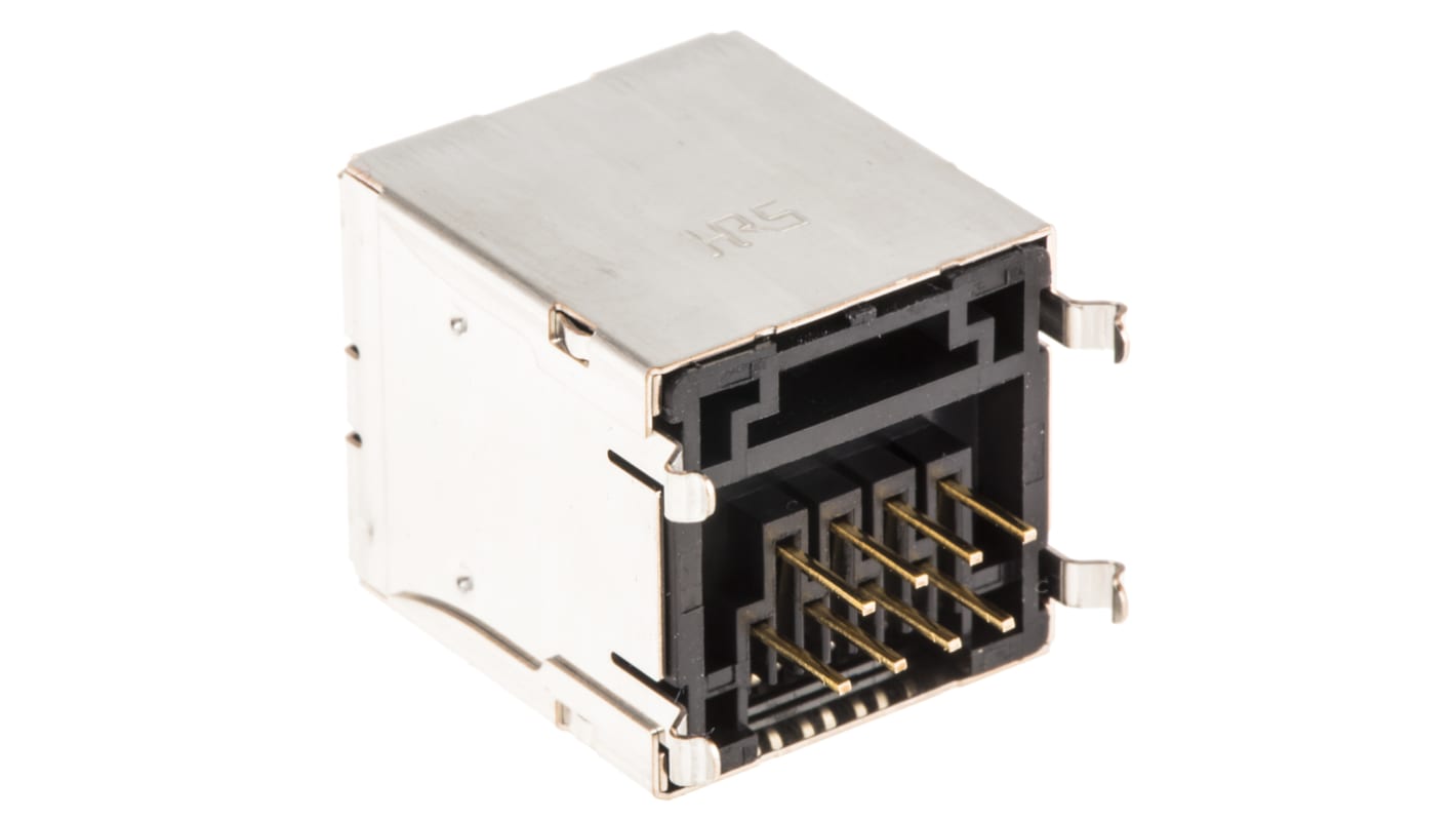 Hirose TM11R Series Female RJ45 Connector, Through Hole, Cat3, STP Shield Straight 8P8C -Way