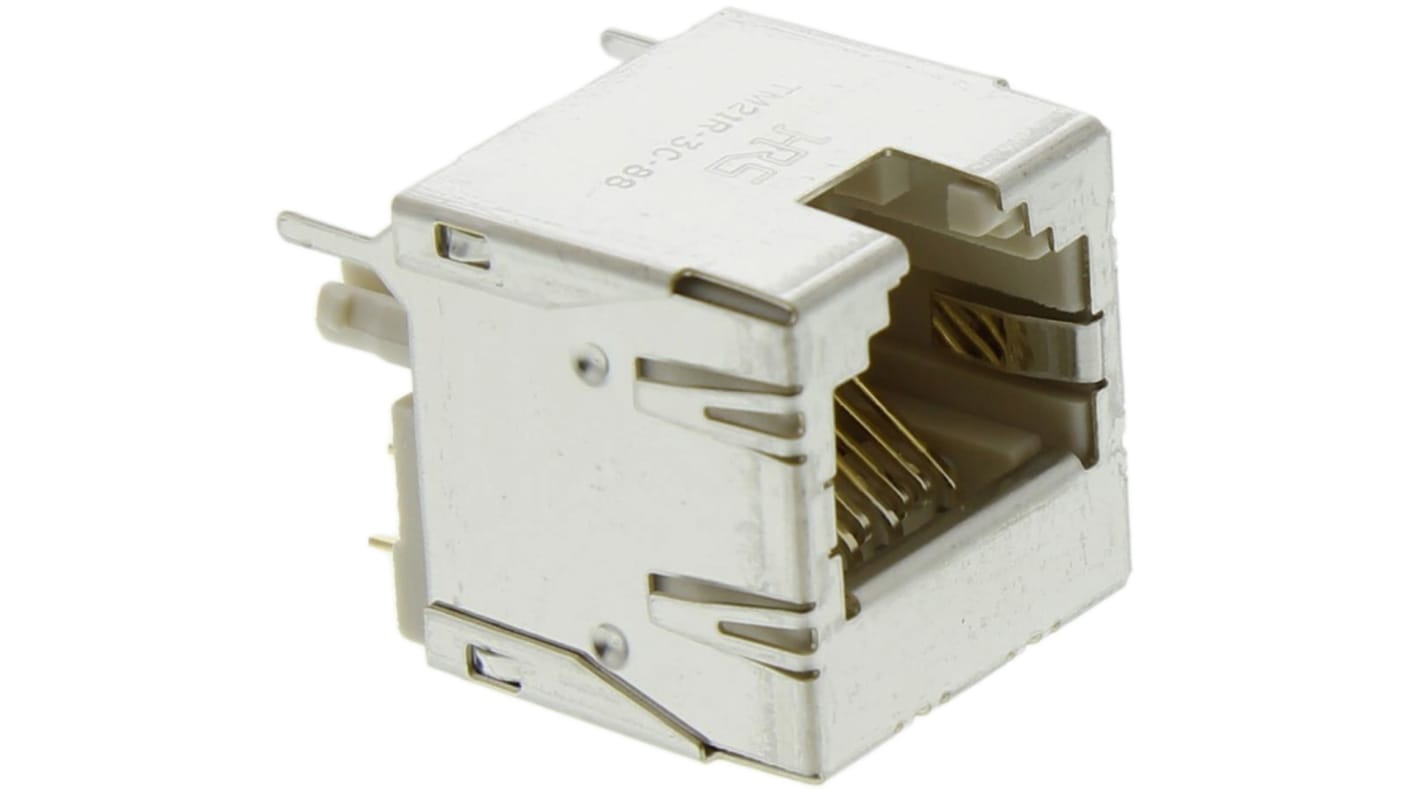 Hirose TM21R Series Female RJ Connector, Through Hole, Cat5e, STP Shield