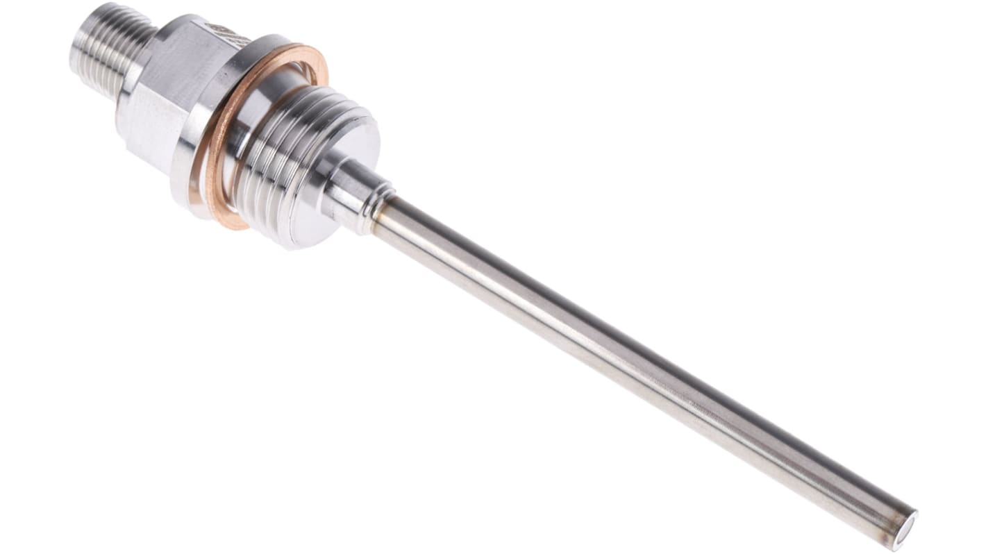 Jumo PT100 Temperature Sensor, 6mm Dia, 100mm Long, +200°C Max