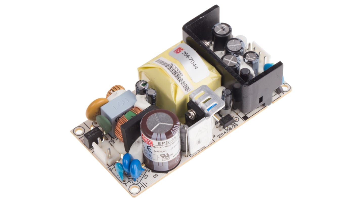 Alimentatore switching MEAN WELL EPS-45-7.5, 40.5W, ingresso 127 → 370 V dc, 90 → 264 V ac, uscita 7.5V
